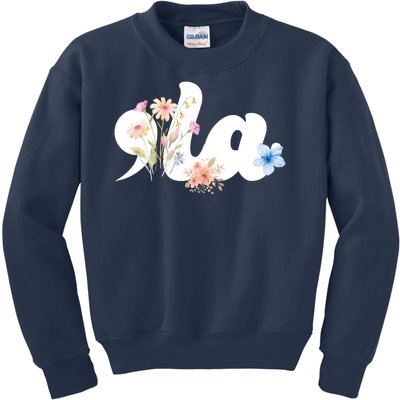 Comma La Floral Kamala Harris President 2024 Kids Sweatshirt