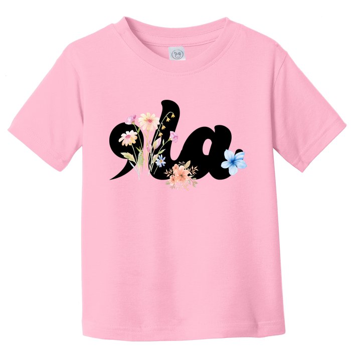 Comma La Floral Kamala Harris President 2024 Toddler T-Shirt
