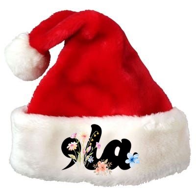 Comma La Floral Kamala Harris President 2024 Premium Christmas Santa Hat