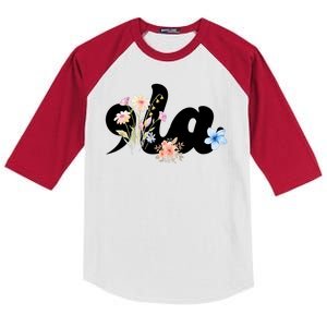 Comma La Floral Kamala Harris President 2024 Kids Colorblock Raglan Jersey