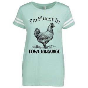 Chicken Lovers Fluent In Fowl Language Enza Ladies Jersey Football T-Shirt