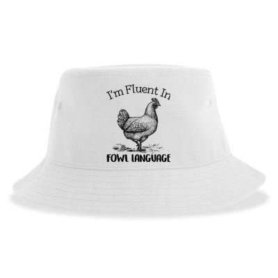 Chicken Lovers Fluent In Fowl Language Sustainable Bucket Hat