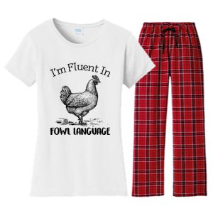 Chicken Lovers Fluent In Fowl Language Women's Flannel Pajama Set