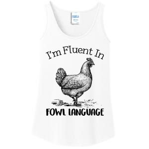 Chicken Lovers Fluent In Fowl Language Ladies Essential Tank