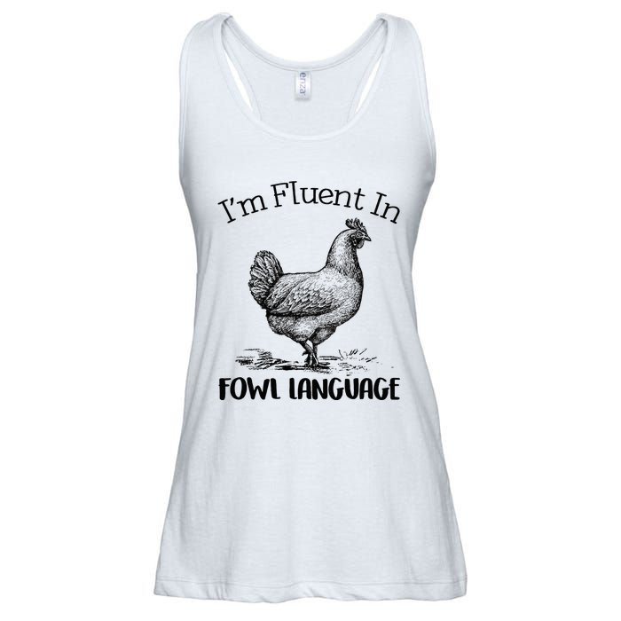 Chicken Lovers Fluent In Fowl Language Ladies Essential Flowy Tank