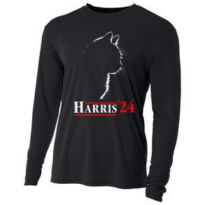 Cat Ladies For Kamala Funny Cat 2024 President Kamalaharris Gift Cooling Performance Long Sleeve Crew