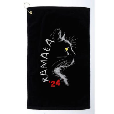 Cat Ladies For Kmala Cat 2024 President Kamala Harris Platinum Collection Golf Towel