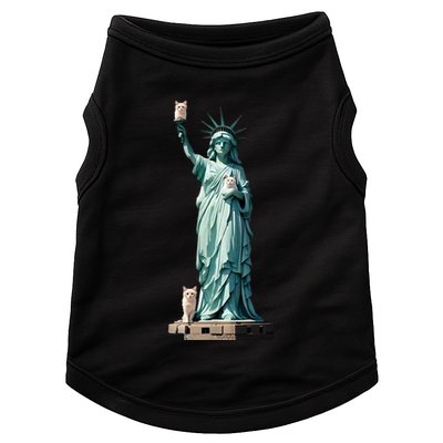 Cat Ladies For Kamala Statue Of Liberty With Cats Doggie Tank