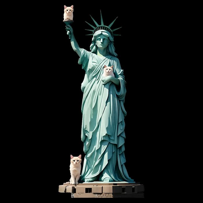 Cat Ladies For Kamala Statue Of Liberty With Cats Apron