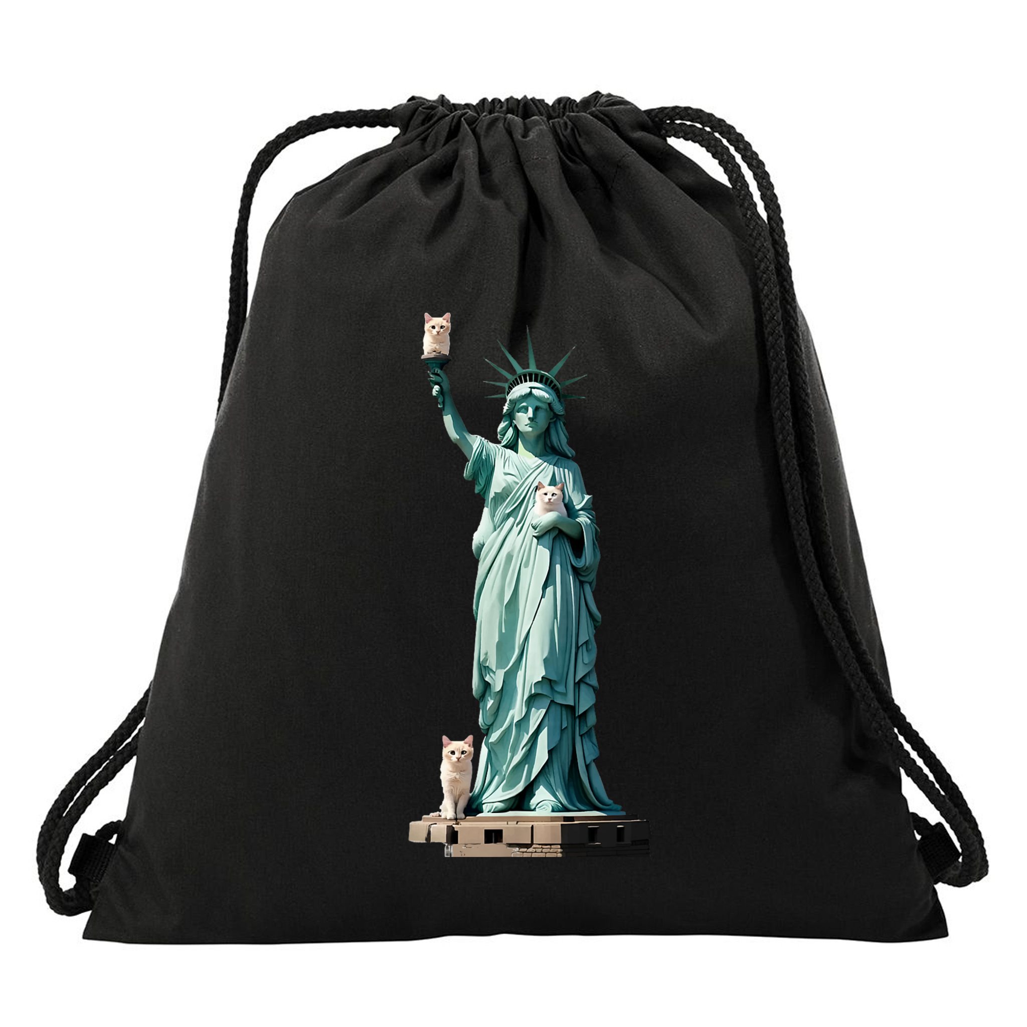Cat Ladies For Kamala Statue Of Liberty With Cats Drawstring Bag