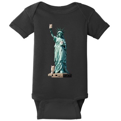 Cat Ladies For Kamala Statue Of Liberty With Cats Baby Bodysuit