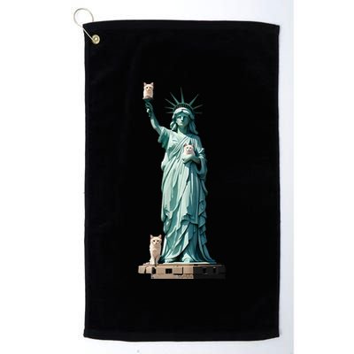 Cat Ladies For Kamala Statue Of Liberty With Cats Golf Towel