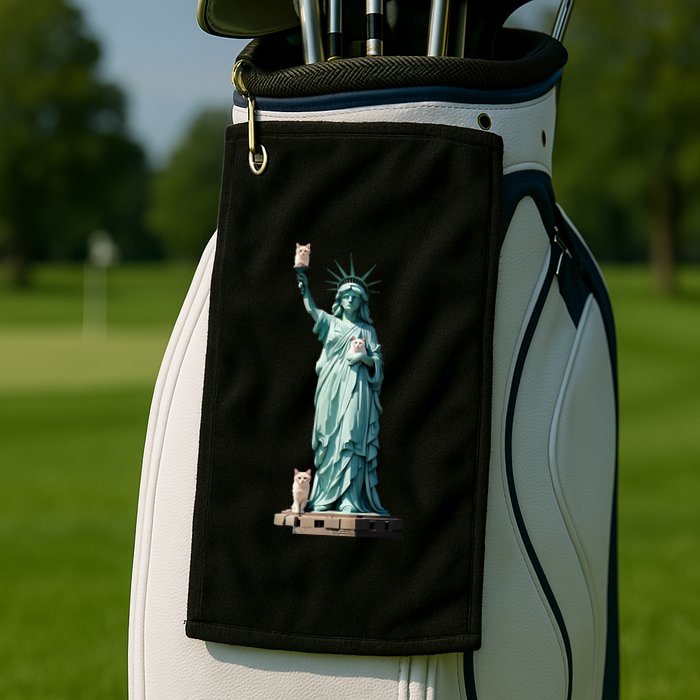 Cat Ladies For Kamala Statue Of Liberty With Cats Golf Towel