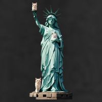 Cat Ladies For Kamala Statue Of Liberty With Cats Golf Towel