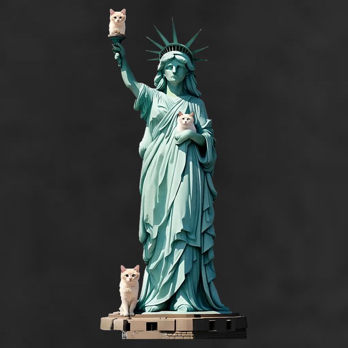Cat Ladies For Kamala Statue Of Liberty With Cats Golf Towel