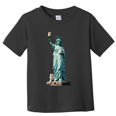 Cat Ladies For Kamala Statue Of Liberty With Cats Toddler T-Shirt