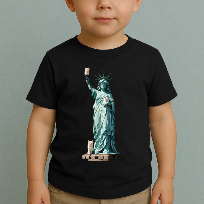 Cat Ladies For Kamala Statue Of Liberty With Cats Toddler T-Shirt