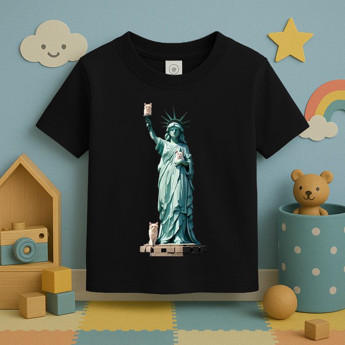 Cat Ladies For Kamala Statue Of Liberty With Cats Toddler T-Shirt