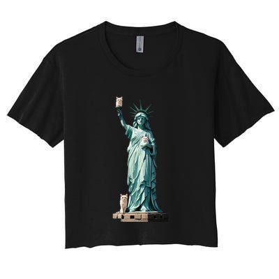 Cat Ladies For Kamala Statue Of Liberty With Cats Crop Top