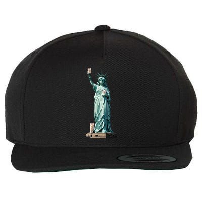 Cat Ladies For Kamala Statue Of Liberty With Cats Wool Snapback Cap