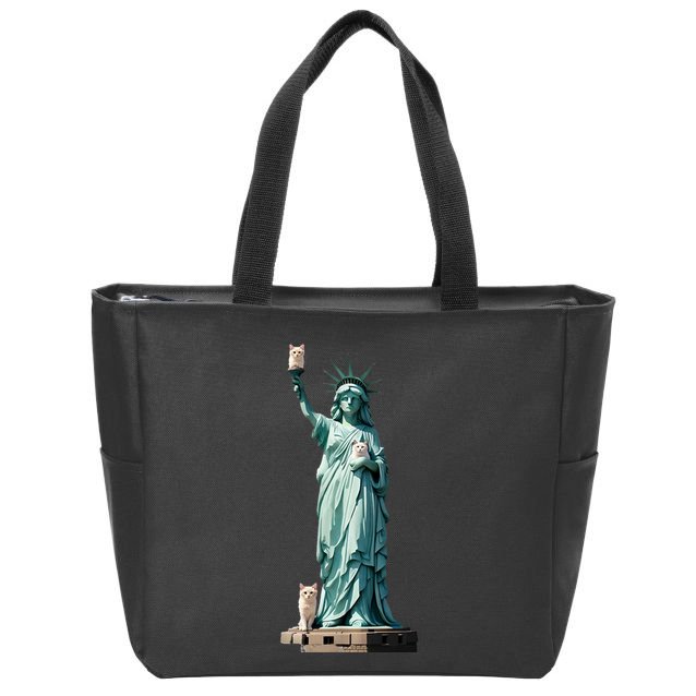 Cat Ladies For Kamala Statue Of Liberty With Cats Zip Tote Bag