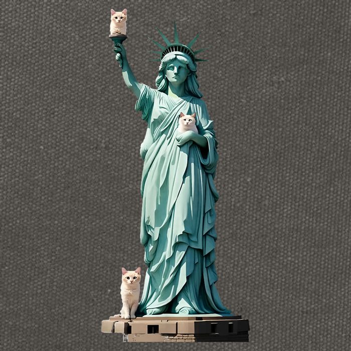 Cat Ladies For Kamala Statue Of Liberty With Cats Cotton Canvas Backpack