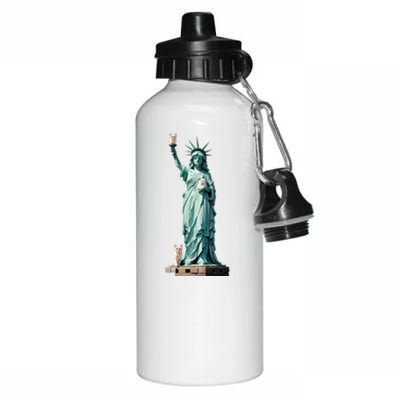 Cat Ladies For Kamala Statue Of Liberty With Cats Aluminum Water Bottle