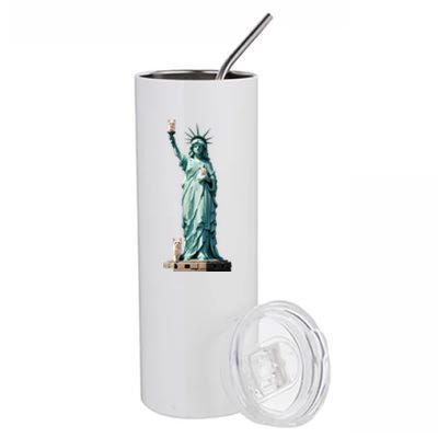 Cat Ladies For Kamala Statue Of Liberty With Cats Stainless Steel Tumbler