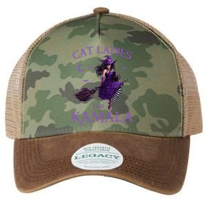 Cat Ladies For Kamala Harris 2024 Witches Harris Halloween Gift Legacy Tie Dye Trucker Hat