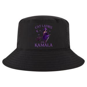 Cat Ladies For Kamala Harris 2024 Witches Harris Halloween Gift Cool Comfort Performance Bucket Hat