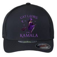 Cat Ladies For Kamala Harris 2024 Witches Harris Halloween Gift Flexfit Unipanel Trucker Cap