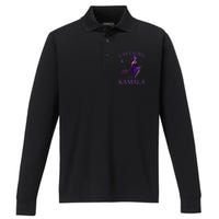 Cat Ladies For Kamala Harris 2024 Witches Harris Halloween Gift Performance Long Sleeve Polo