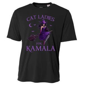 Cat Ladies For Kamala Harris 2024 Witches Harris Halloween Gift Cooling Performance Crew T-Shirt