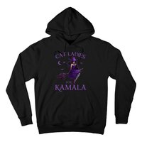 Cat Ladies For Kamala Harris 2024 Witches Harris Halloween Gift Hoodie