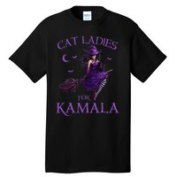 Cat Ladies For Kamala Harris 2024 Witches Harris Halloween Gift Tall T-Shirt