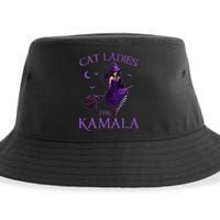 Cat Ladies For Kamala Harris 2024 Witches Harris Halloween Gift Sustainable Bucket Hat