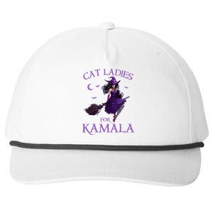 Cat Ladies For Kamala Harris 2024 Witches Harris Halloween Gift Snapback Five-Panel Rope Hat