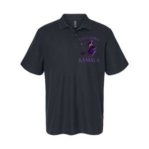 Cat Ladies For Kamala Harris 2024 Witches Harris Halloween Gift Softstyle Adult Sport Polo