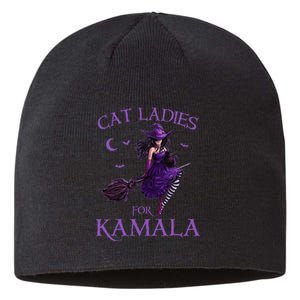 Cat Ladies For Kamala Harris 2024 Witches Harris Halloween Gift Sustainable Beanie