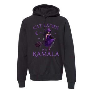 Cat Ladies For Kamala Harris 2024 Witches Harris Halloween Gift Premium Hoodie