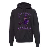 Cat Ladies For Kamala Harris 2024 Witches Harris Halloween Gift Premium Hoodie