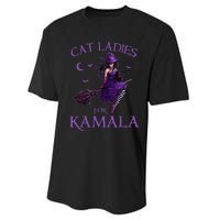 Cat Ladies For Kamala Harris 2024 Witches Harris Halloween Gift Performance Sprint T-Shirt