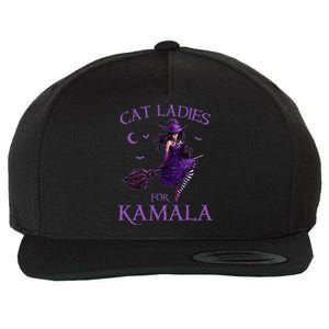 Cat Ladies For Kamala Harris 2024 Witches Harris Halloween Gift Wool Snapback Cap