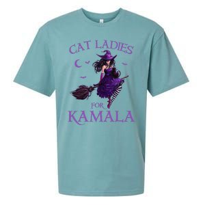 Cat Ladies For Kamala Harris 2024 Witches Harris Halloween Gift Sueded Cloud Jersey T-Shirt