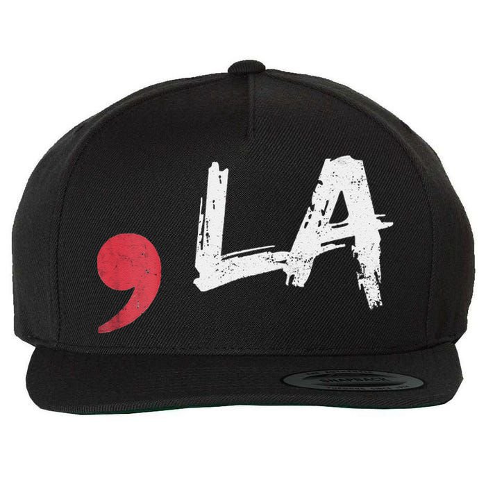 Comma La Funny Kamala Harris 2024 President Wool Snapback Cap