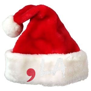 Comma La Funny Kamala Harris 2024 President Premium Christmas Santa Hat