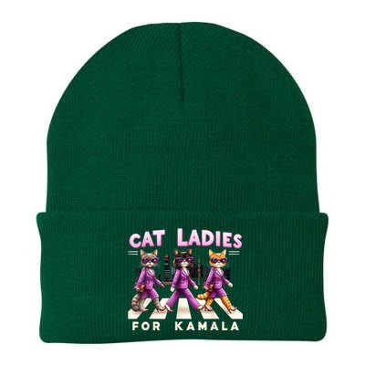 Cat Ladies For Kamala Voting Kamala Harris 2024 Cat Lover Knit Cap Winter Beanie