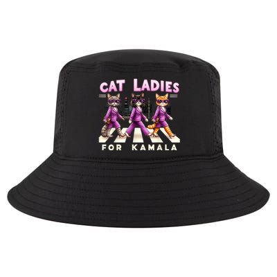 Cat Ladies For Kamala Voting Kamala Harris 2024 Cat Lover Cool Comfort Performance Bucket Hat