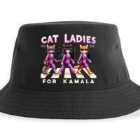 Cat Ladies For Kamala Voting Kamala Harris 2024 Cat Lover Sustainable Bucket Hat