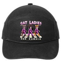 Cat Ladies For Kamala Voting Kamala Harris 2024 Cat Lover 7-Panel Snapback Hat